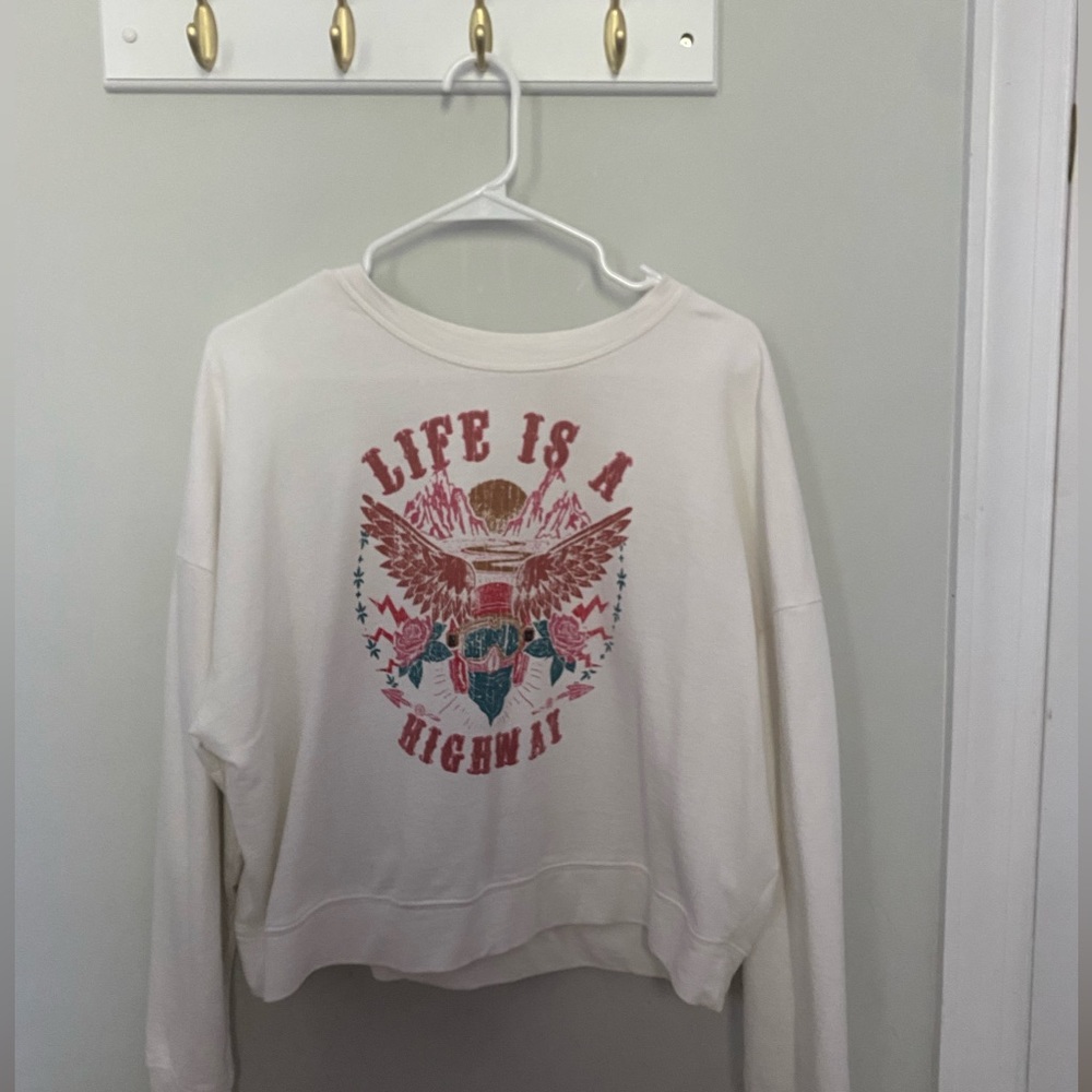 Altar’D State || Multicolored || Medium - Life is a Highway cropped sweatshirt
